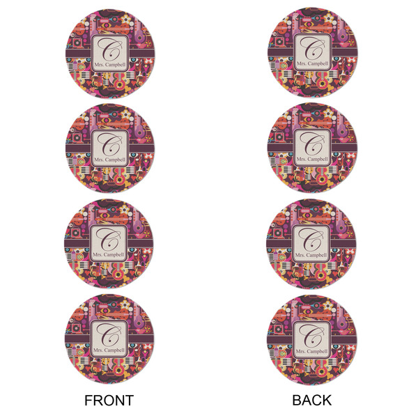 Abstract Music Round Linen Placemats - APPROVAL Set of 4 (double sided)
