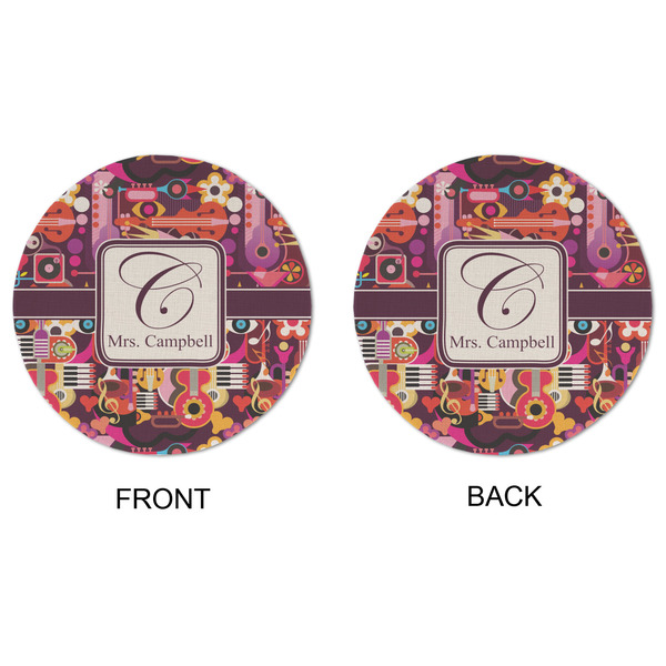 Abstract Music Round Linen Placemats - APPROVAL (double sided)
