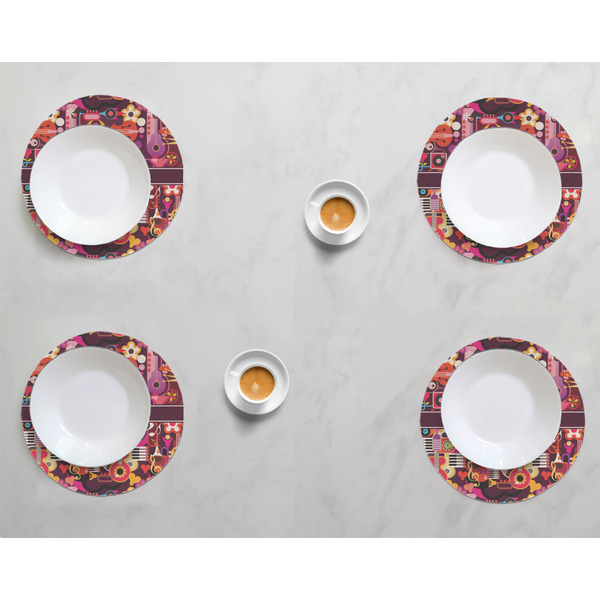 Abstract Music Round Linen Placemats - LIFESTYLE (set of 4)