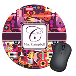 Abstract Music Round Mouse Pad (Personalized)