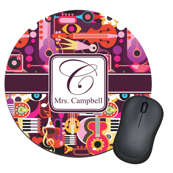 Custom Abstract Music Round Mouse Pad (Personalized)