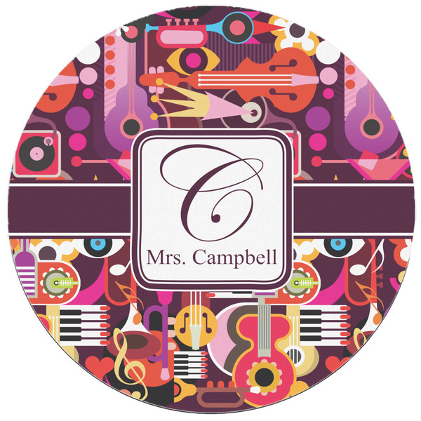 Abstract Music Round Mousepad - APPROVAL