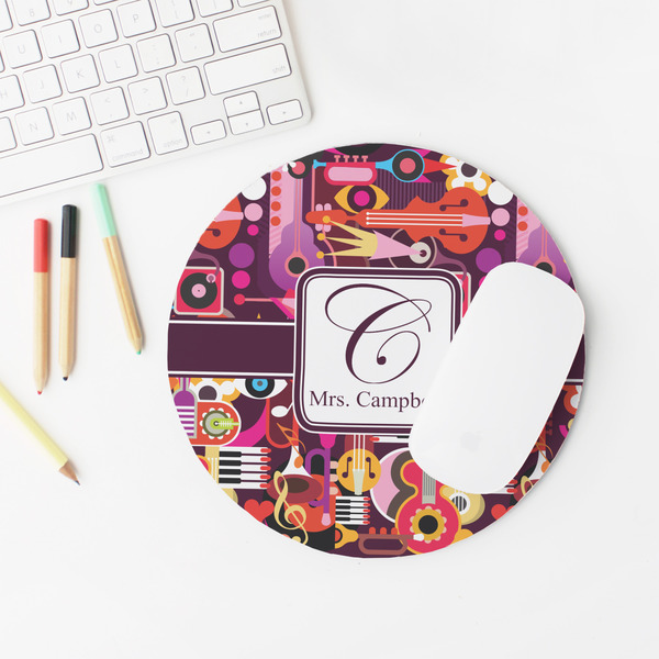 Abstract Music Round Mousepad - LIFESTYLE 2