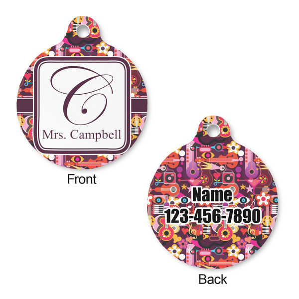 Abstract Music Round Pet ID Tag - Large - Approval