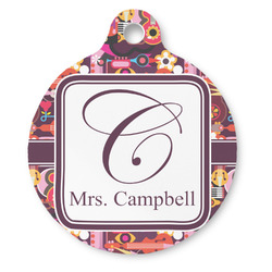 Abstract Music Round Pet ID Tag - Large (Personalized)