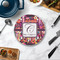 Abstract Music Round Stone Trivet - In Context View
