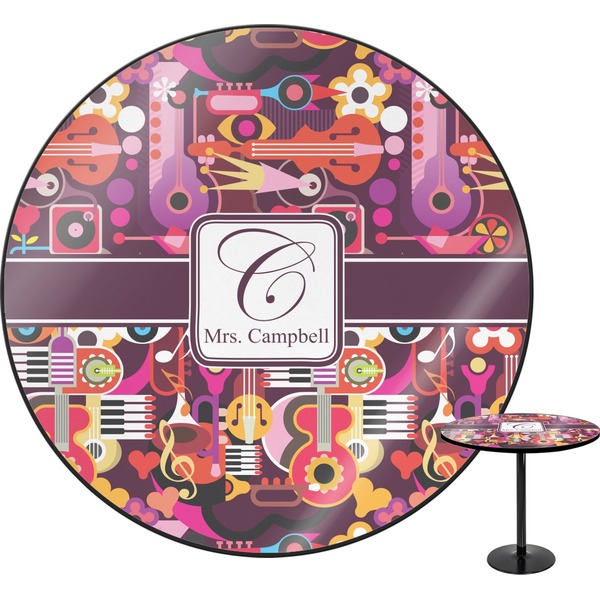 Custom Abstract Music Round Table - 24" (Personalized)