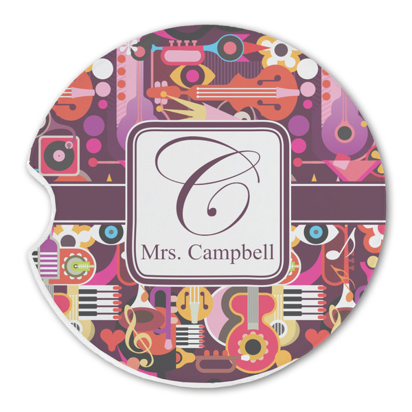 Custom Abstract Music Sandstone Car Coaster - Single (Personalized)