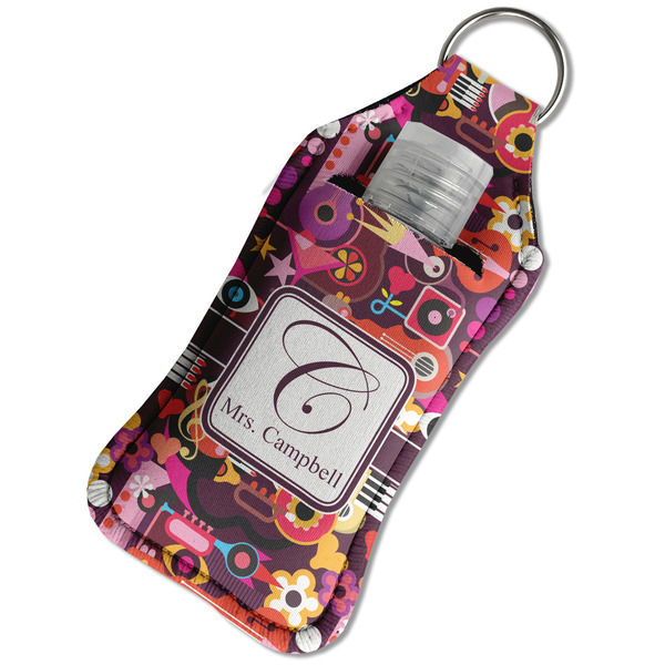 Abstract Music Sanitizer Holder Keychain - Large in Case