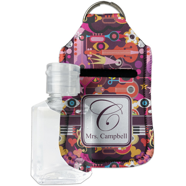 Custom Abstract Music Hand Sanitizer & Keychain Holder - Small (Personalized)