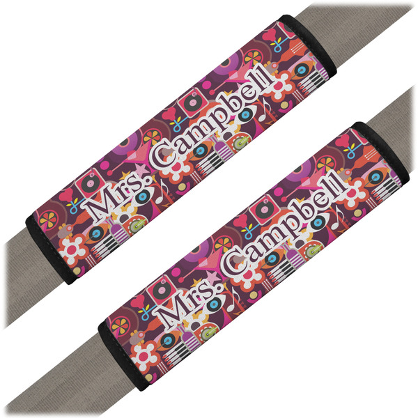 Custom Abstract Music Seat Belt Covers (Set of 2) (Personalized)