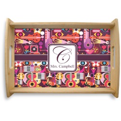 Abstract Music Natural Wooden Tray - Small (Personalized)