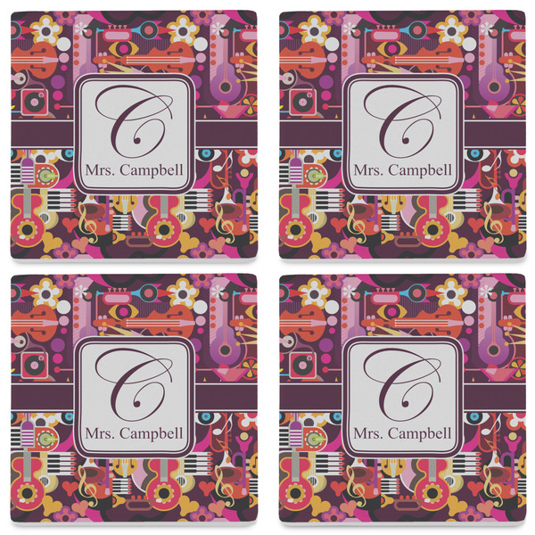 Abstract Music Set of 4 Sandstone Coasters - See All 4 View