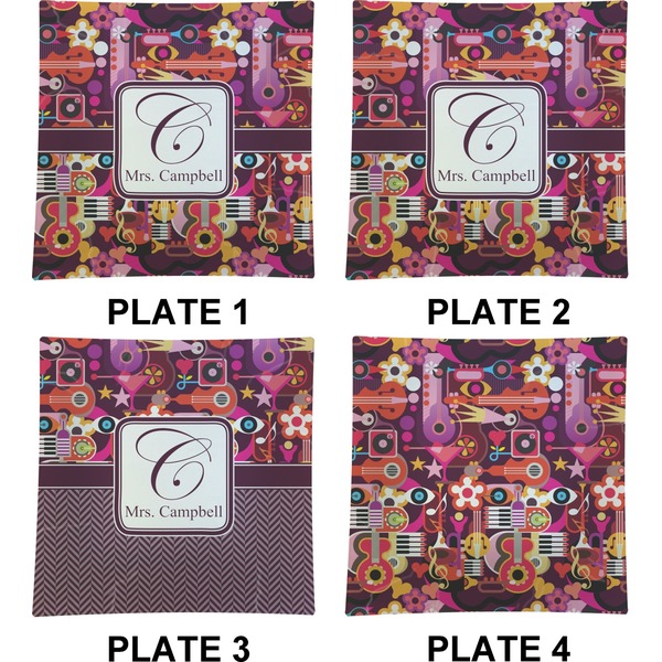 Abstract Music Set of Square Dinner Plates (Approval)