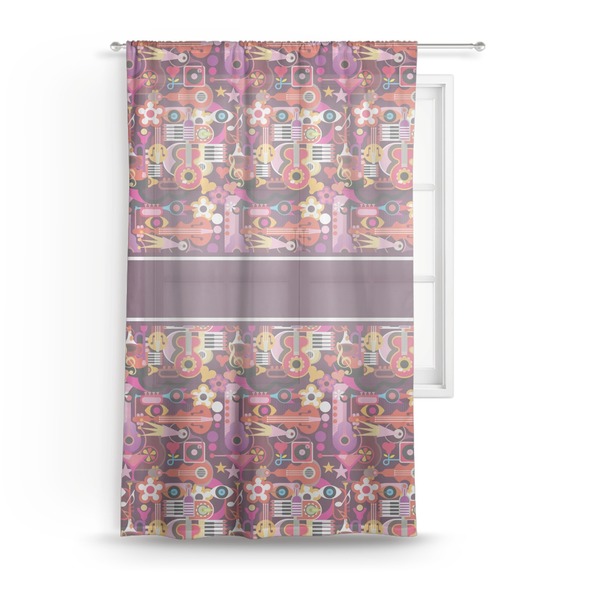 Custom Abstract Music Sheer Curtain - 50"x84"