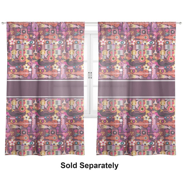 Abstract Music Sheer Curtains