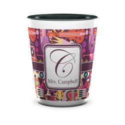 Abstract Music Ceramic Shot Glass - 1.5 oz - Two Tone - Set of 4 (Personalized)