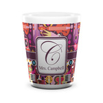 Abstract Music Ceramic Shot Glass - 1.5 oz - White - Single (Personalized)