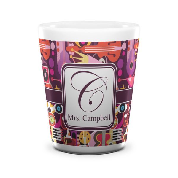 Abstract Music Shot Glass - White - FRONT