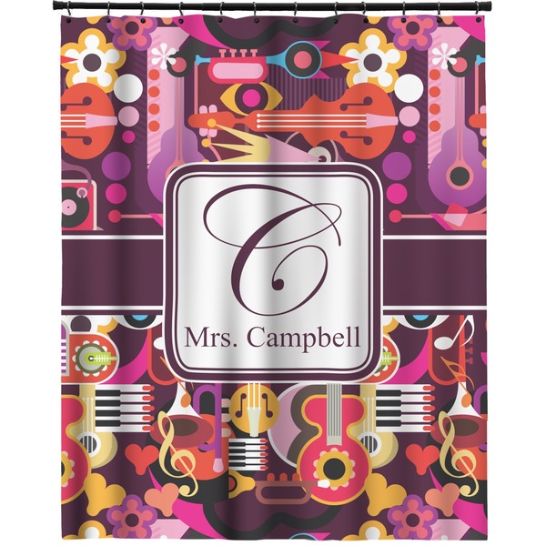 Custom Abstract Music Extra Long Shower Curtain - 70"x84" (Personalized)