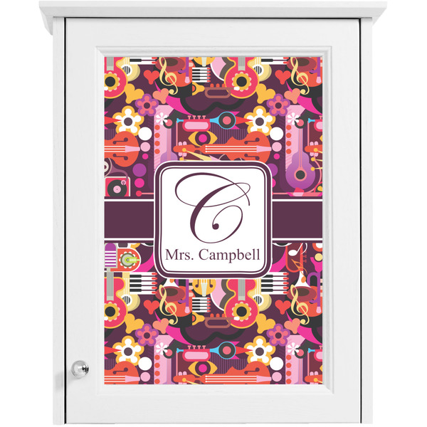 Abstract Music Single White Cabinet Decal