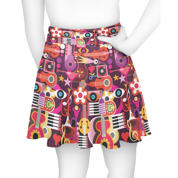 Abstract Music Skater Skirt - Back