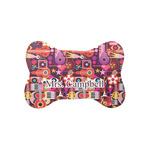 Abstract Music Bone Shaped Dog Food Mat (Small) (Personalized)