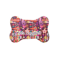 Abstract Music Bone Shaped Dog Food Mat (Small) (Personalized)