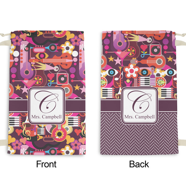 Abstract Music Small Laundry Bag - Front & Back View