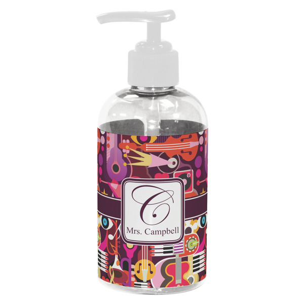 Custom Abstract Music Plastic Soap / Lotion Dispenser (8 oz - Small - White) (Personalized)