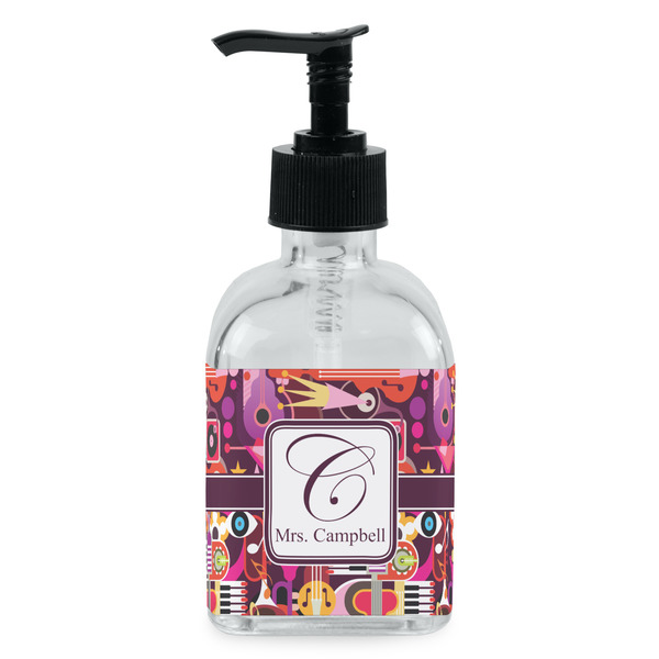 Custom Abstract Music Glass Soap & Lotion Bottle - Single Bottle (Personalized)