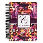 Abstract Music Spiral Notebook - 5x7 w/ Name and Initial