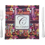 Abstract Music Glass Square Lunch / Dinner Plate 9.5" (Personalized)