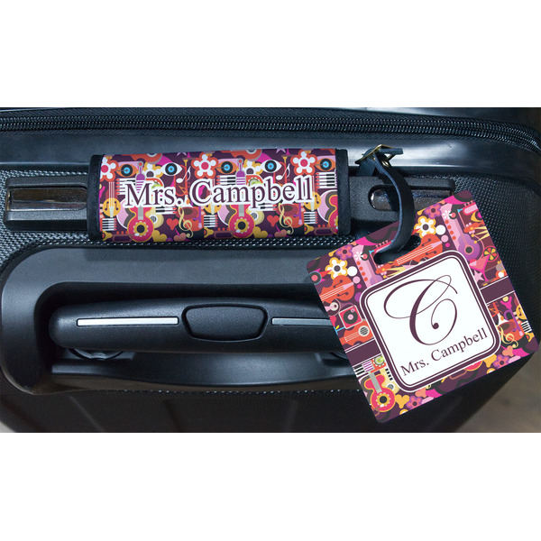 Abstract Music Square Luggage Tag & Handle Wrap - In Context