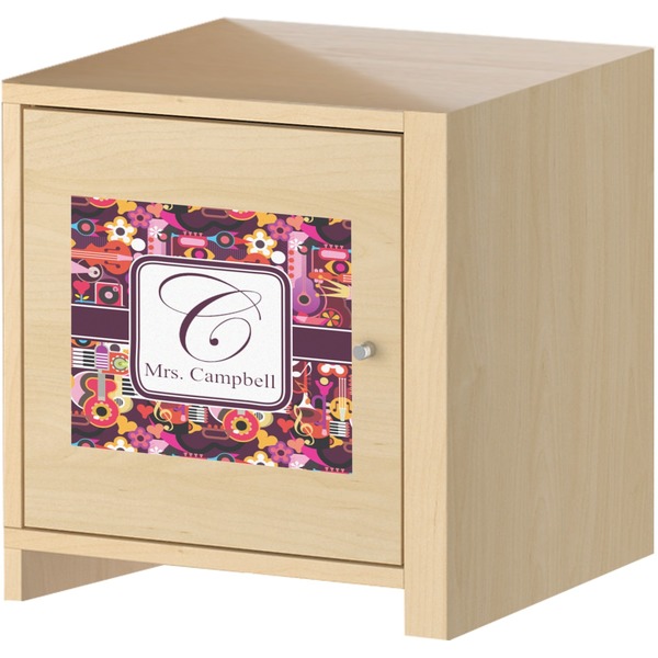 Abstract Music Square Wall Decal on Wooden Cabinet