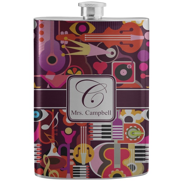 Custom Abstract Music Stainless Steel Flask (Personalized)