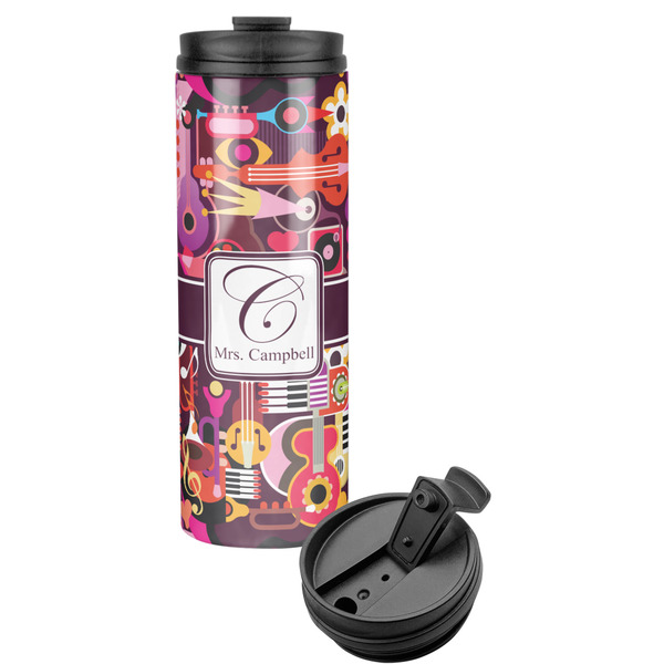 Custom Abstract Music Stainless Steel Skinny Tumbler (Personalized)