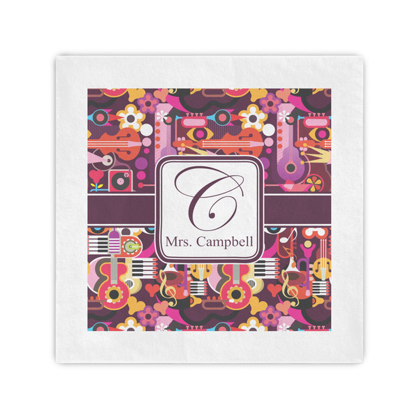 Custom Abstract Music Cocktail Napkins (Personalized)