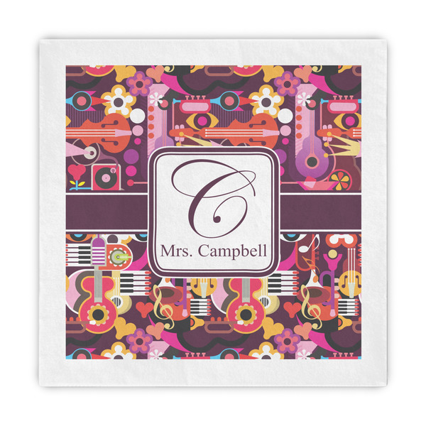 Custom Abstract Music Decorative Paper Napkins (Personalized)