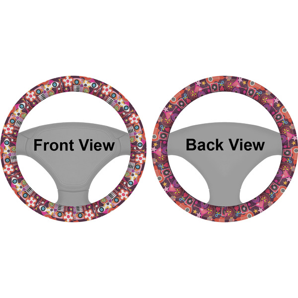 Abstract Music Steering Wheel Cover- Front and Back