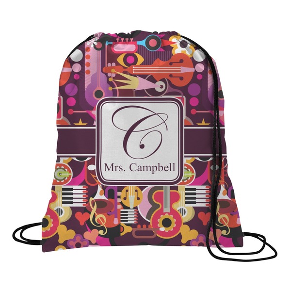 Custom Abstract Music Drawstring Backpack - Large (Personalized)