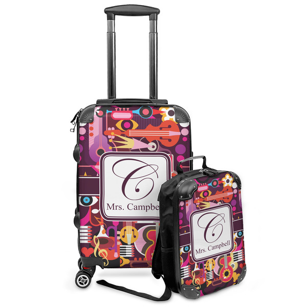 Custom Abstract Music Kids 2-Piece Luggage Set - Suitcase & Backpack (Personalized)