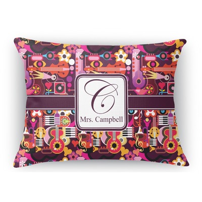Abstract Music Rectangular Throw Pillow Case - 12"x18" (Personalized)