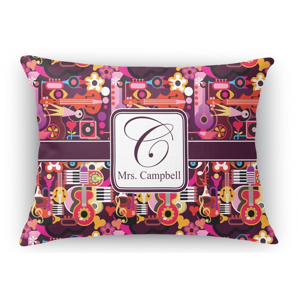 Custom Abstract Music Rectangular Throw Pillow Case - 12"x18" (Personalized)