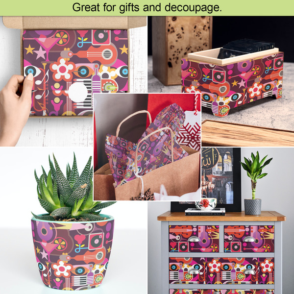 Abstract Music Tissue Paper - In Use Collage