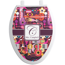 Abstract Music Toilet Seat Decal - Elongated (Personalized)