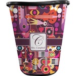 Abstract Music Waste Basket - Single Sided (Black) (Personalized)