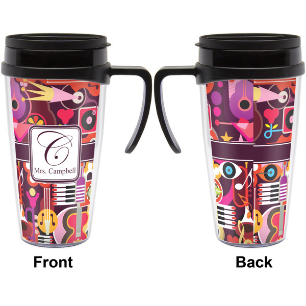 Abstract Music Travel Mug with Black Handle - Approval
