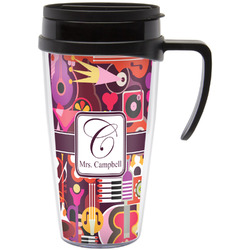 Abstract Music Acrylic Travel Mug with Handle (Personalized)