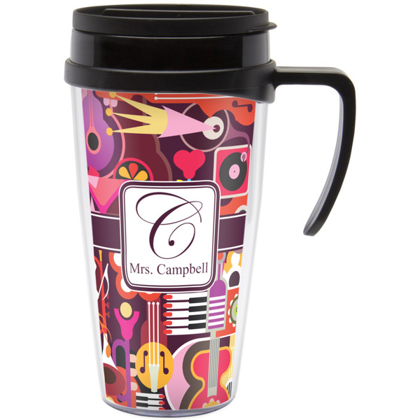 Custom Abstract Music Acrylic Travel Mug with Handle (Personalized)
